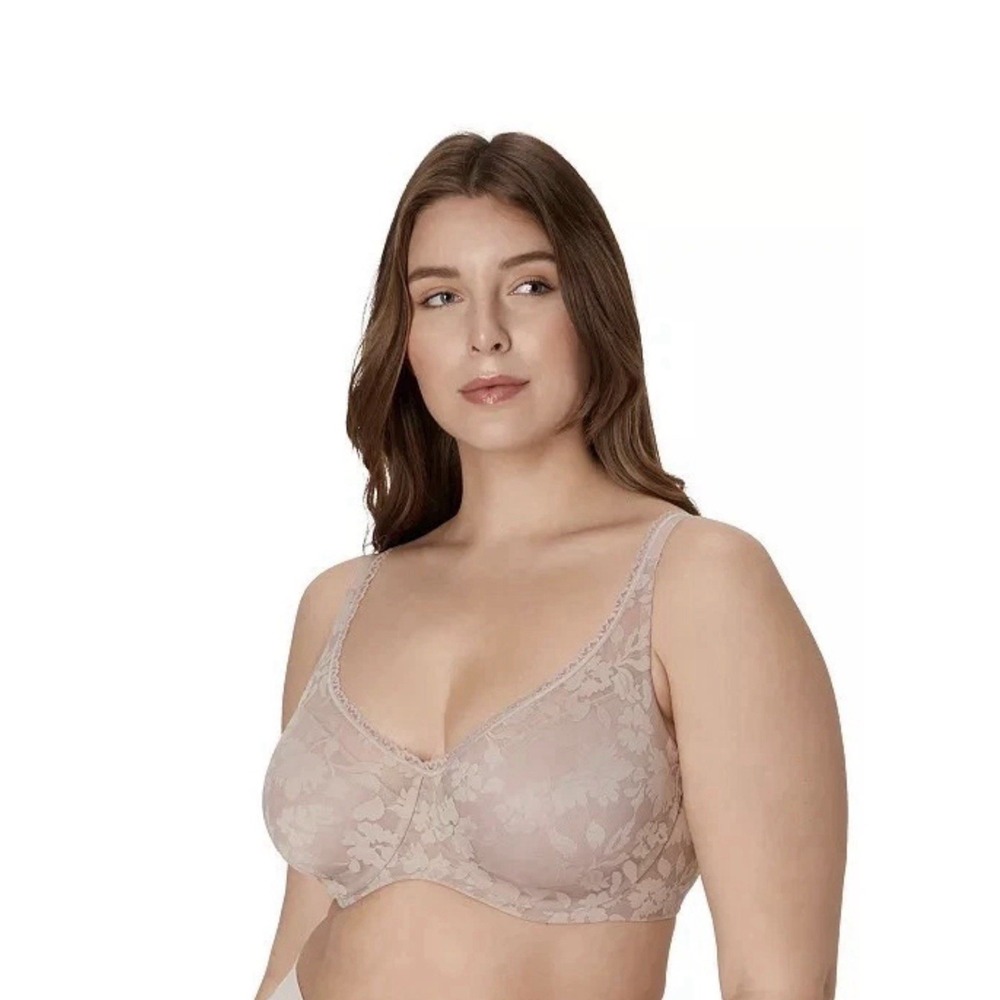NEW Bali Smooth Lace Underwire Lt Pink Bali Bra Women's Size 34D Style #DF6590